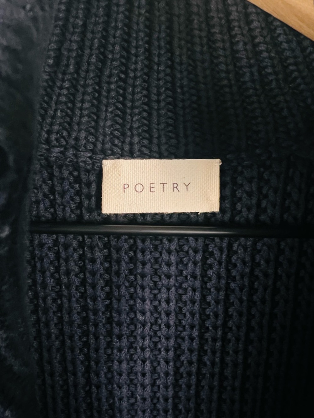 Poetry Ribbed Knit Zip Up Tunic Sweater Vest in Navy Size 10 - Picture 4 of 6